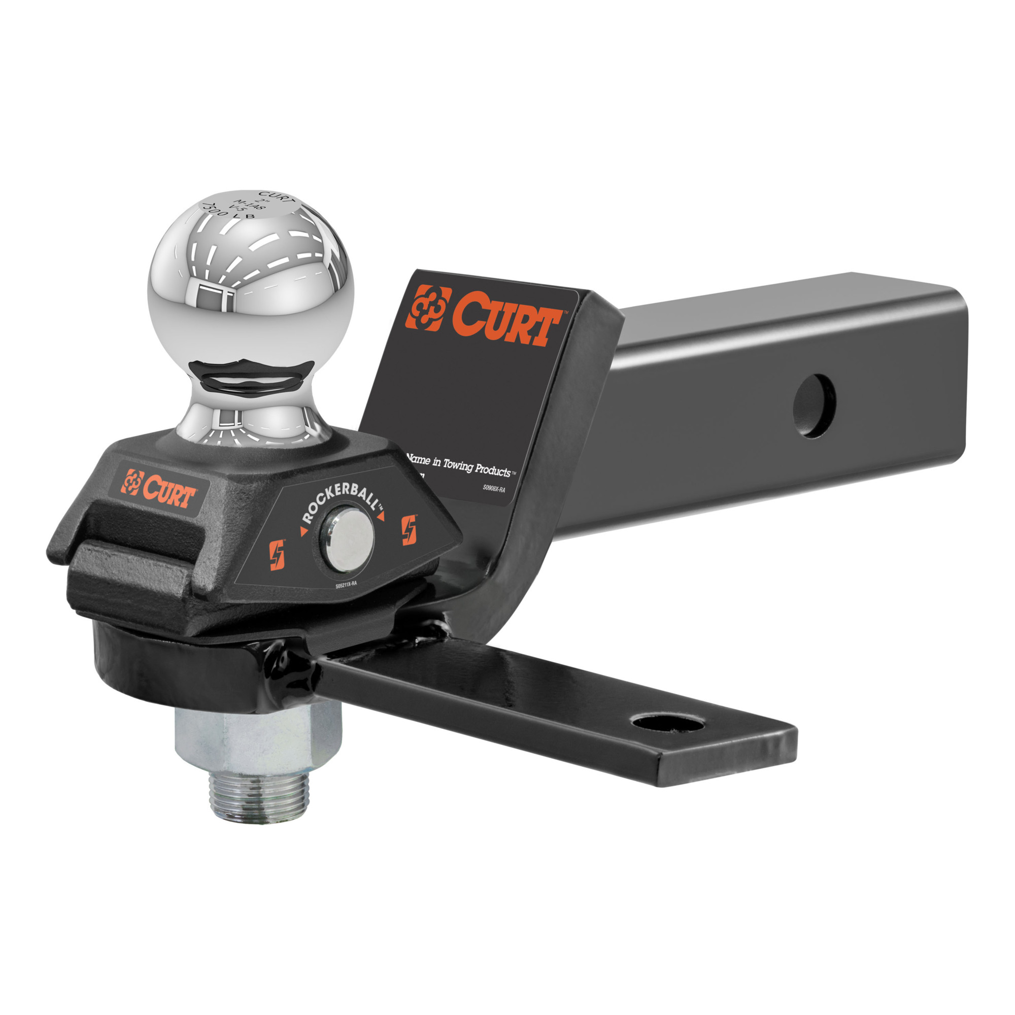Curt Manufacturing, RockerBall Cushion Hitch w/ Sway Tab (2-5/16in. Ball,2in. Shank), Gross Towing Weight 7500 lb, Ball Diameter 2-5/16 in, Model# 45149